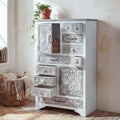 Sideboard in Weiss und Braun mit geschlossenem Stauraum