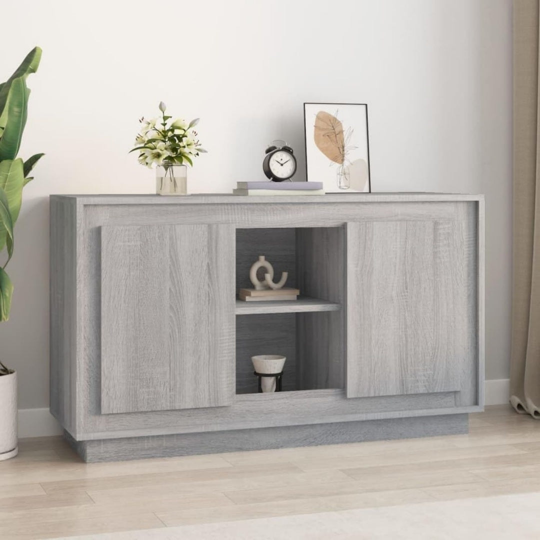 Sideboard mit den Massen 102 x 35 x 60 cm in Eichenbraun und Grau