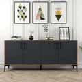 Sideboard in Anthrazit und Nussbaumbraun mit beschichteten Flaechen