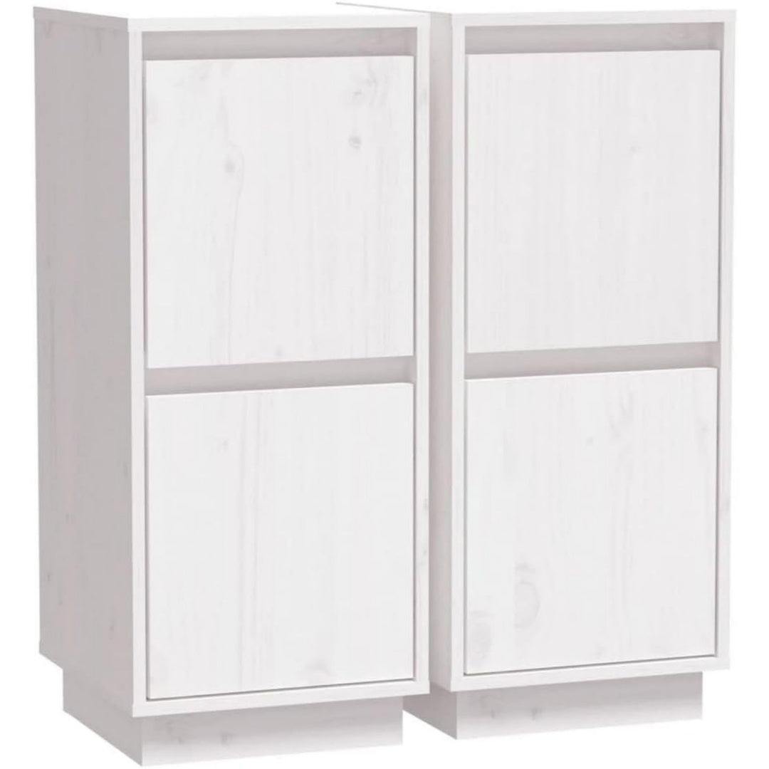 Sideboard aus Massivholz und Kiefernholz mit 2 Tueren