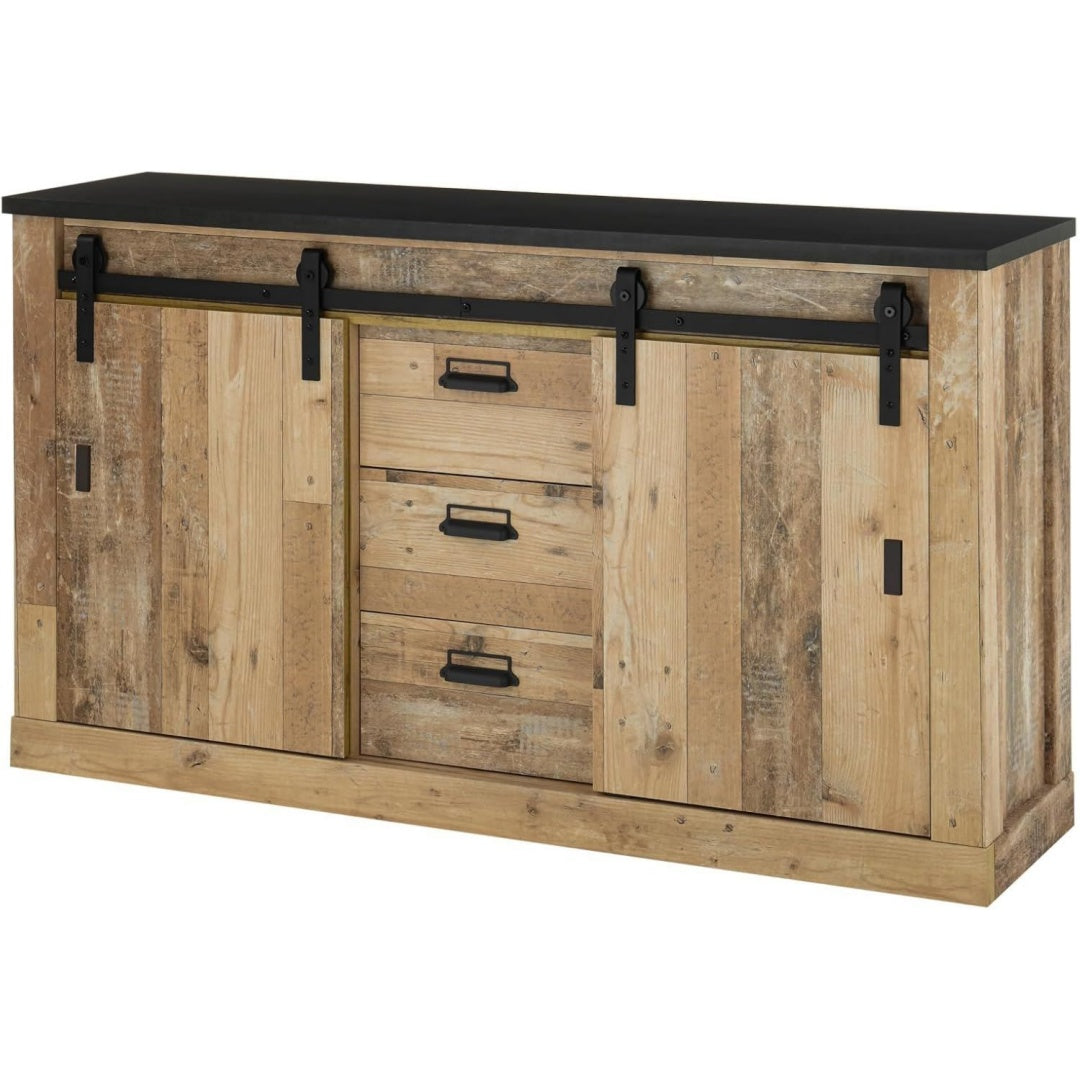 Sideboard verbindet sanft schliessende Fronten und Schiebetueren