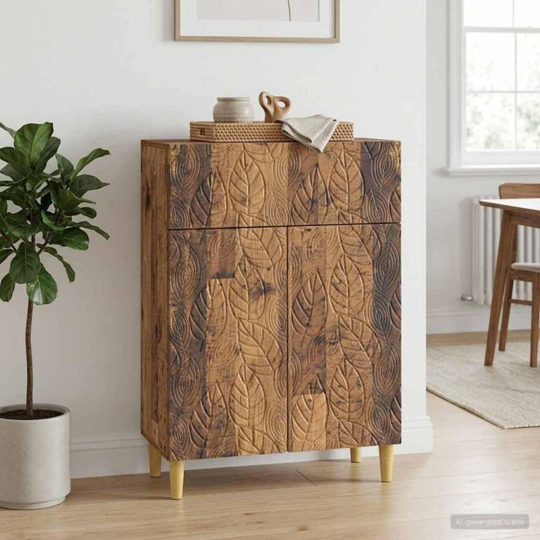 Eine Drehfunktion praegt das Sideboard aus Holzwerkstoff