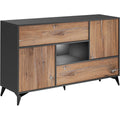 Sideboard mit beschichteten Flaechen und LED Beleuchtung