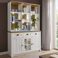 Sideboard verbindet Glastueren und beschichtete Flaechen