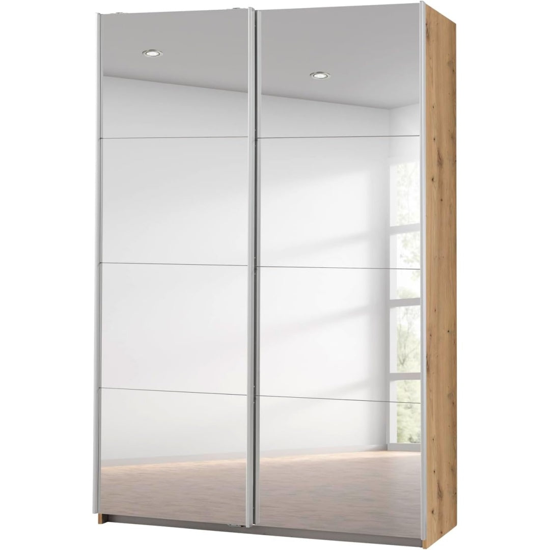 Sideboard in Eichenbraun mit einem Spiegel