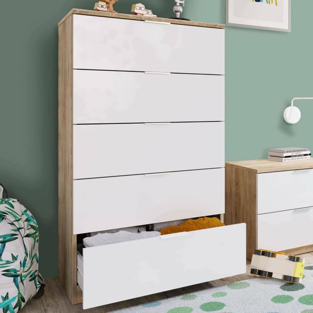 Sideboard verbindet 5 Schubladen und eine ausziehbare Konstruktion