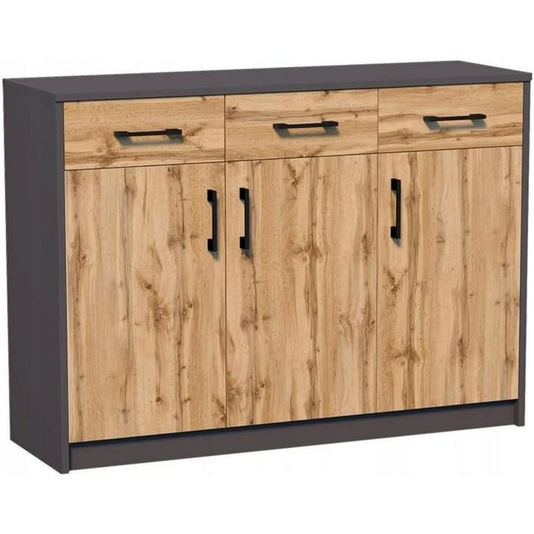 Sideboard mit 3 Tueren, 3 Schubladen und geschlossenem Stauraum