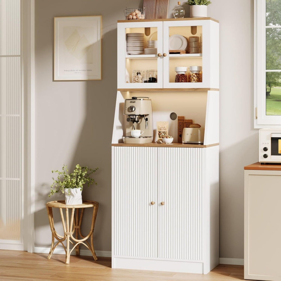 Sideboard mit LED Beleuchtung, geschlossenem Stauraum und Glastueren