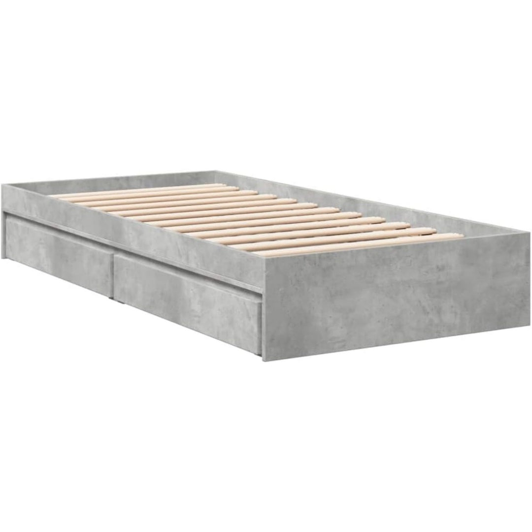Schubladen an dem Bettgestell mit 100 x 200 cm