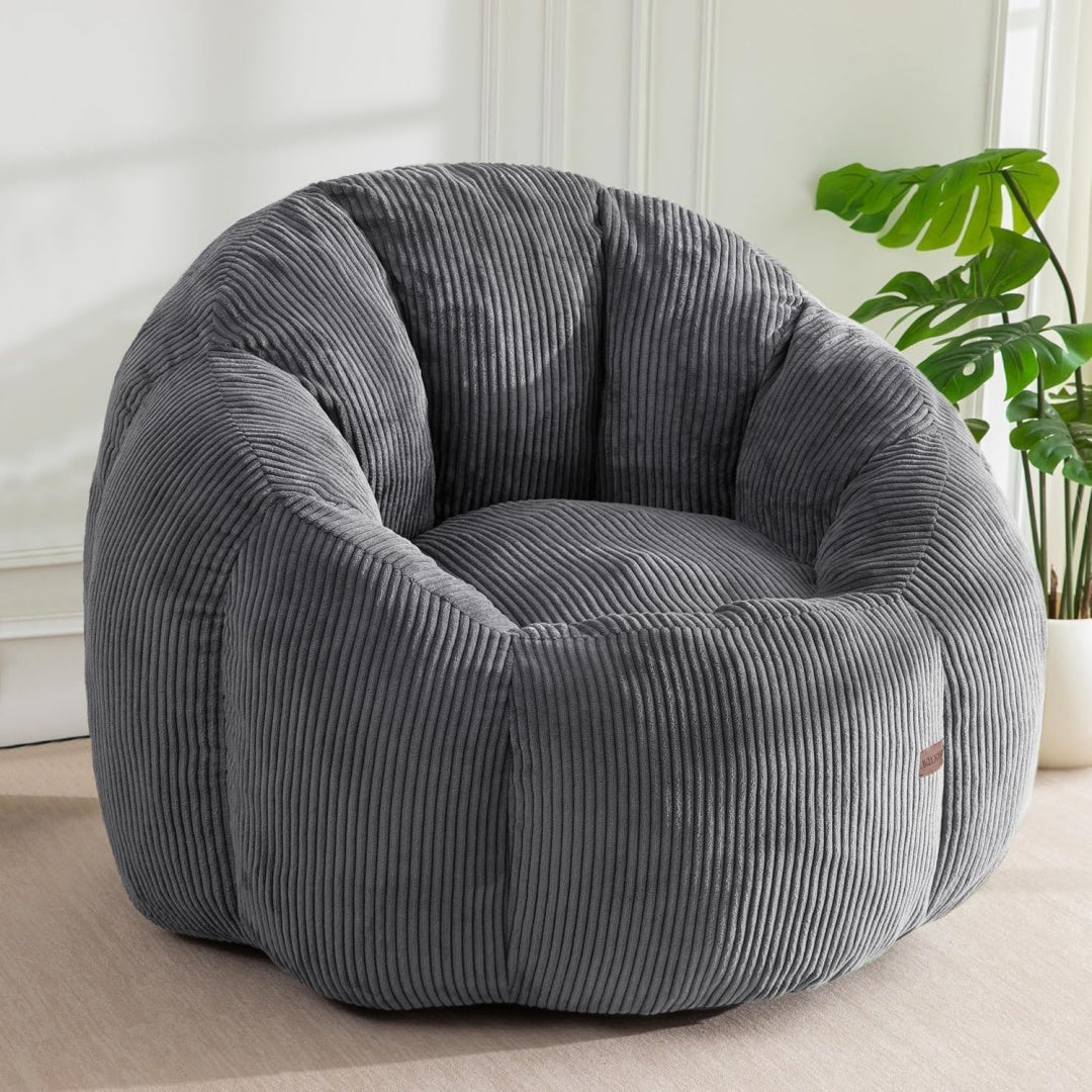 Sitzsack aus Cord in Dunkelgrau
